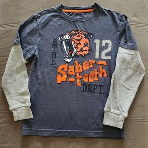Gymboree Boys' Sabertooth Long Sleeve Tee ~GRAY ~LARGE (10)